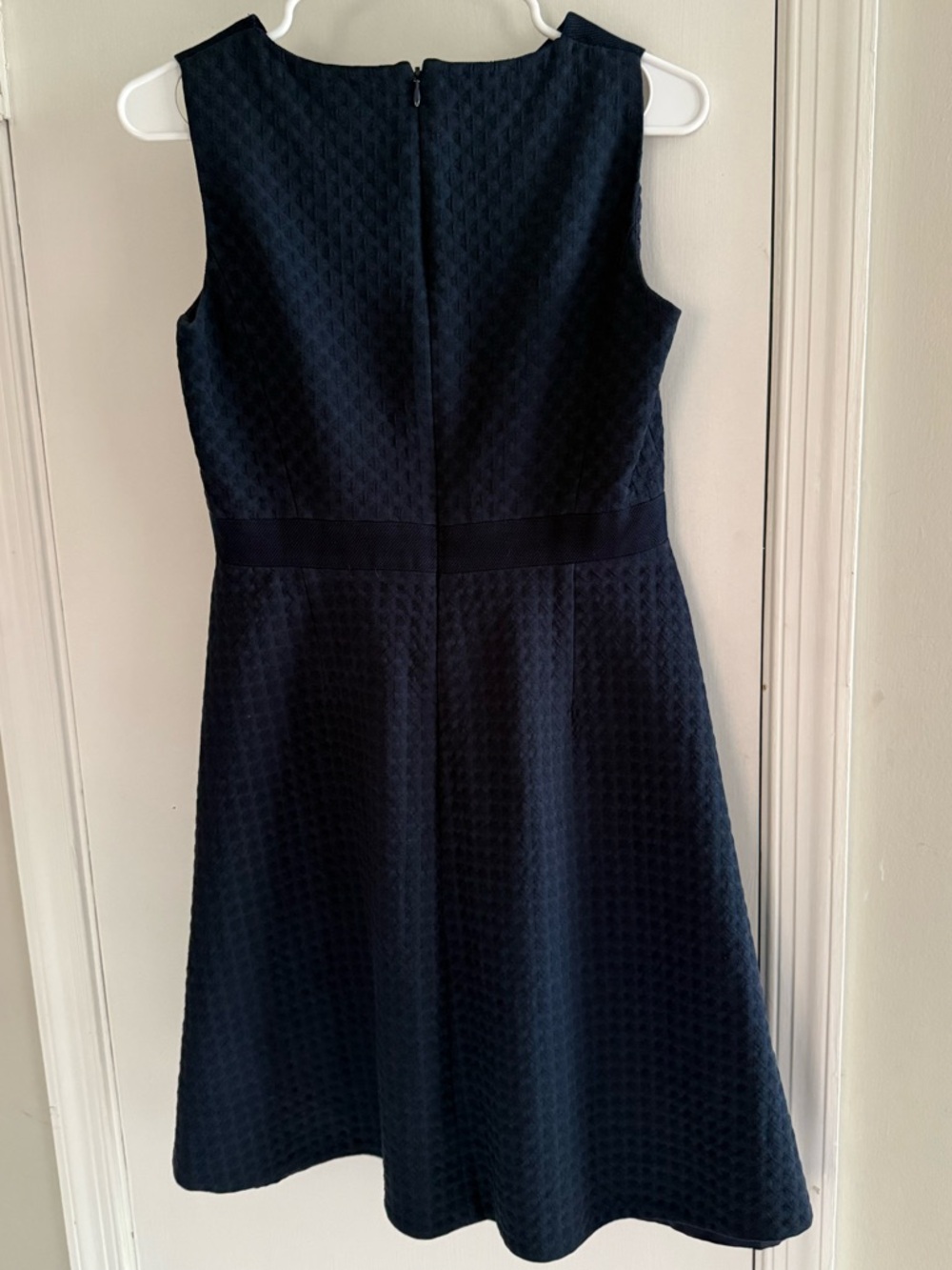 J. Crew Textured Panel Navy Midi Dress Size 6 - Picture 2 of 8